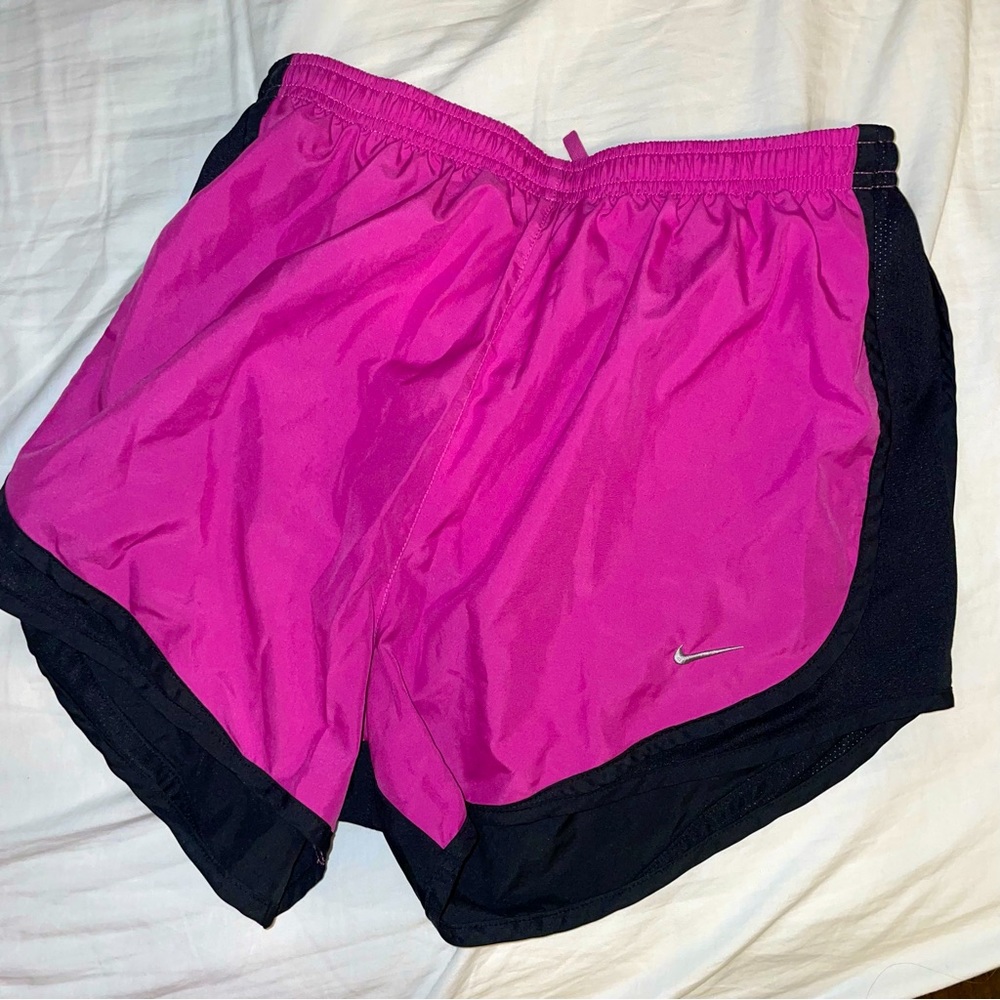 Dri- fit pink and black Nike shorts